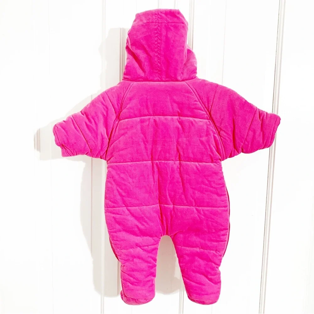 Ralph Lauren One Piece Quilted Thin Waled Corduroy Hood Snowsuit Bunting Lining